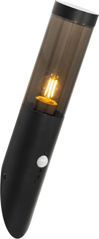 Moderne Außenwandleuchte schwarz mit Bewegungssensor IP44 - Rox