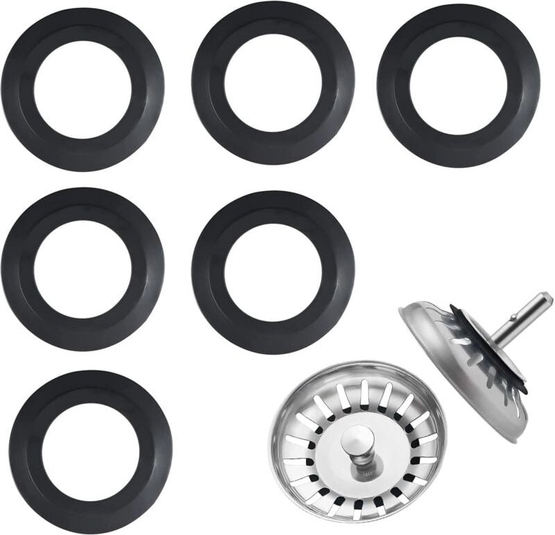 Dichtung für Küchenspüle, Silikondichtung für Spülbeckensiebkörbchen, Ersatzdichtung für Spülbecken aus Gummi, 54 mm auß...