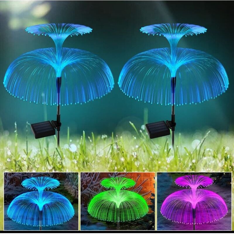 Thumbnail - Solar-Gartenleuchten, 2 Stück Solarleuchten Dekorative Lichter in Quallenform, LED-Quallen-Solarleuchten für den Außenbe...