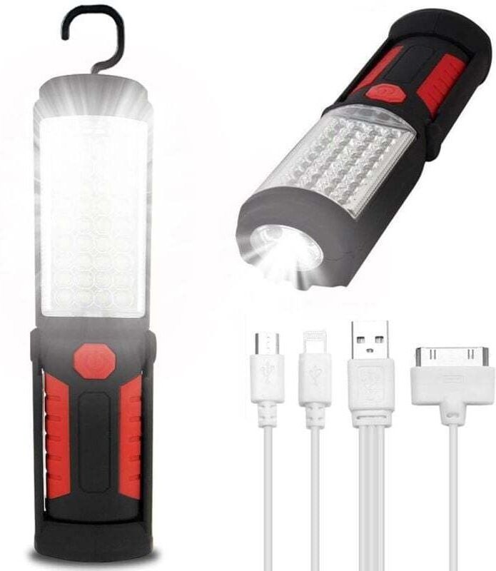 Wiederaufladbare LED-Arbeitsleuchte mit magnetischer Taschenlampe – 1 Packung