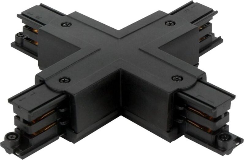 Led Line - Verbinder x für 3-Phasen-Stromschiene lumicanto Schwarz mit Einspeisemöglichkeit prime