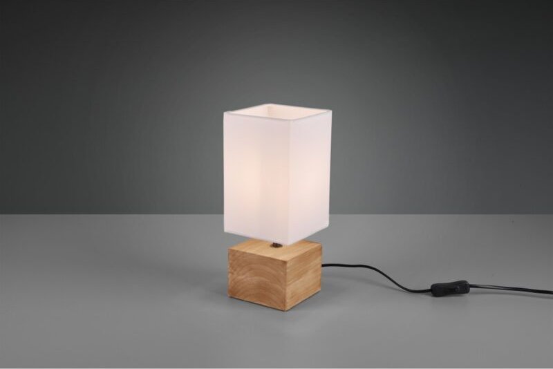 Woody Tischlampe Square Wood Base 1xE14 Trio Lighting