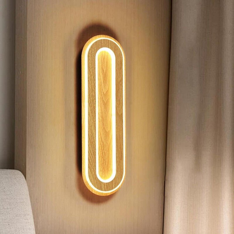 GOECO LED-Wandleuchte für den Innenbereich, 25 W, 1600 lm, oval, warmweiß (3000 K), moderne Wandleuchte für Schlafzimmer...