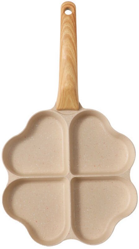 Herzförmige 4-Loch-Omelettpfanne, antihaftbeschichtet, tragbar und leicht zu reinigen, perfekt für Omeletts, Sandwiches ...