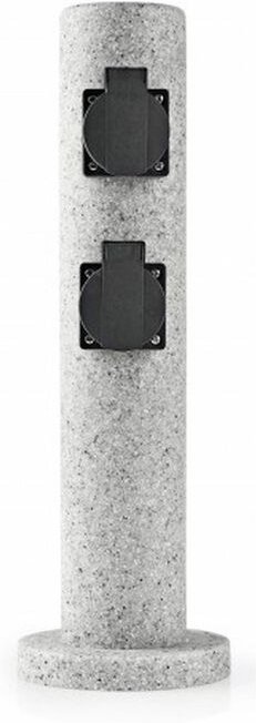 Licht-erlebnisse - Steckdosenverteiler Energiesäule Außen Steinoptik IP44 wetterfest