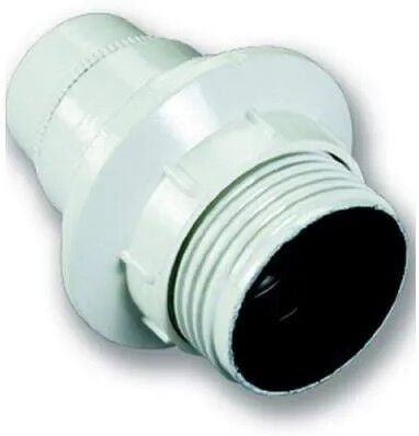 Fassung E14 weiß mit Gewinde, mit Ring, Durchmesser 10, 6W, 2A, 250V