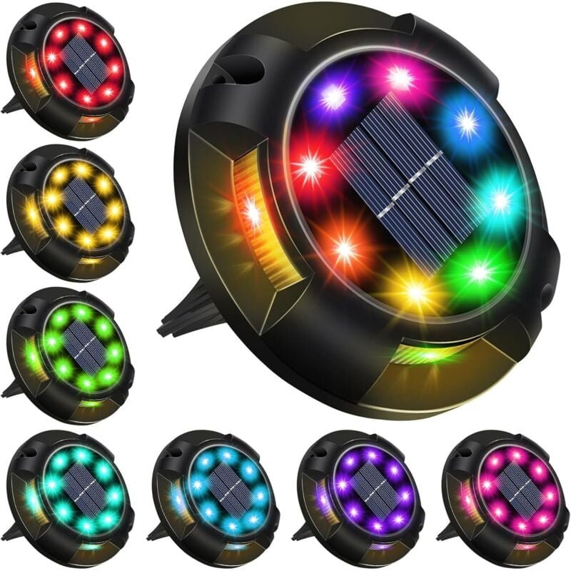 Solarleuchten Garten Außen 8 Stück, 12 LED Solar Außenbeleuchtung, wasserdichte IP65 Solar Außenbodenbeleuchtung für Weg...