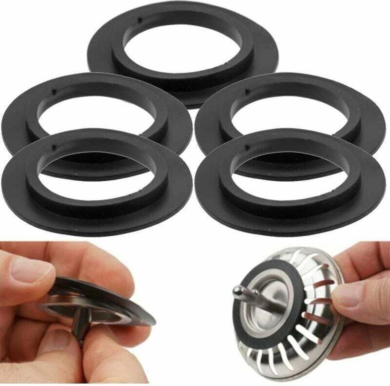 Spülbecken-Stopfendichtungen, Gummi-Spülbeckendichtung, Siebdichtungen, 5-teilige Ersatz-Spülbeckendichtung, Spülbecken-...