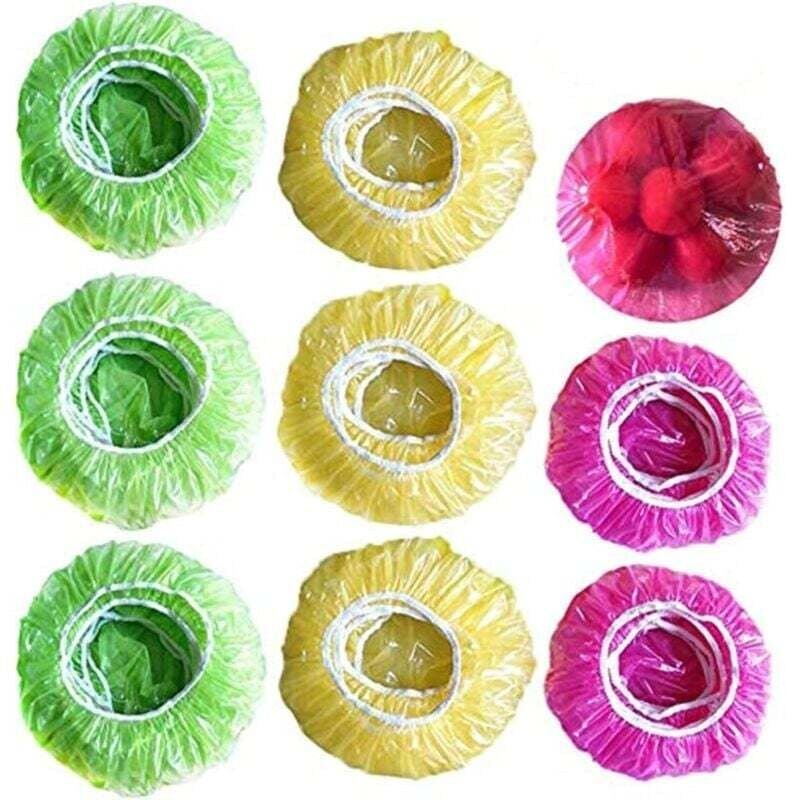 60 Stück Lebensmittelschüssel-Abdeckungen, bunte Lebensmittelabdeckung, wiederverwendbar, elastisch, Aufbewahrung, Kunst...