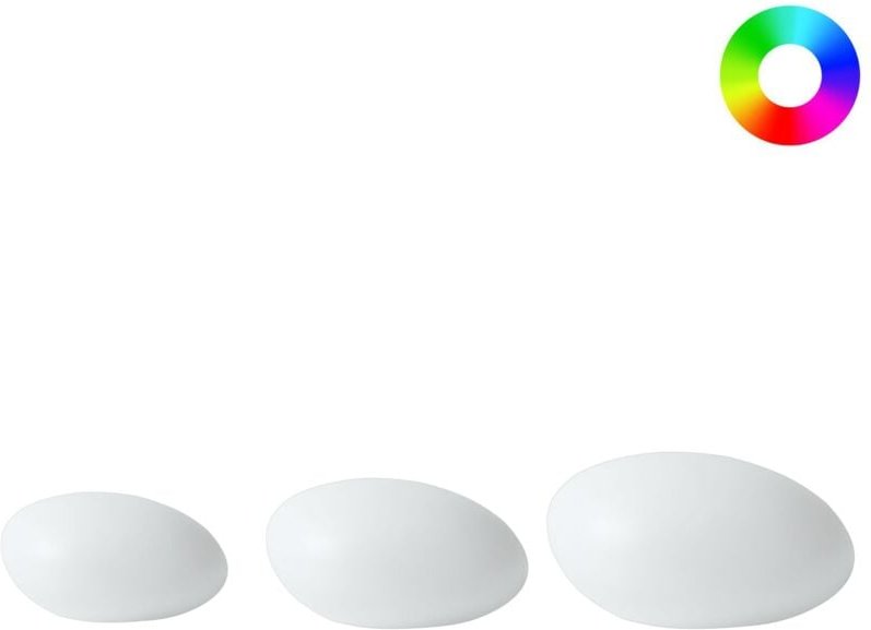 Dekorative LED-Lampe für den Außenbereich 3-er Set FARALLON mit Fernbedienung Weiß