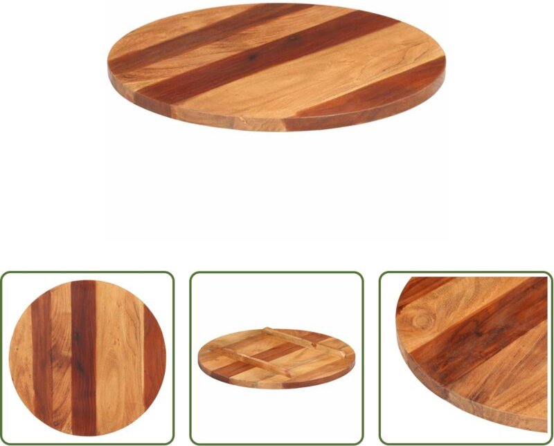 vidaXL Tischplatte rund - Tischplatte Massivholz Palisander Rund 25-27 mm 60 cm