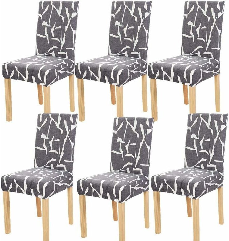 6-teiliges Esszimmerstuhl-Set, dehnbar, abnehmbar, waschbar, elastisch für optimale Passform