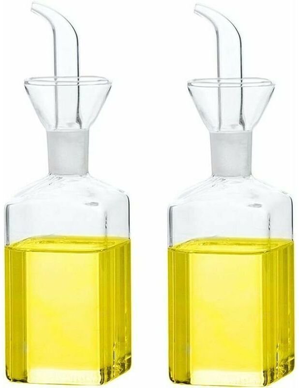 Ölflasche aus Glas, Olivenölspender, Messflasche aus Glas, Speiseöl-/Essig-Messbecher mit Ausgießer für Küche und Grill ...