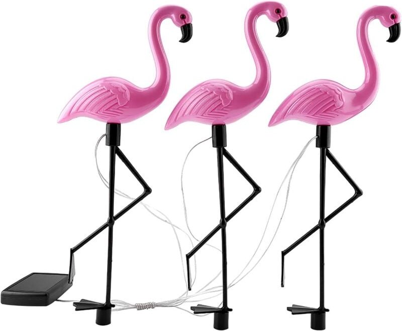 Lampe Solaire 3 en 1 led Flamingo pour Lampe de Pelouse de Jardin de Cour étanche Extérieure - Lntyq