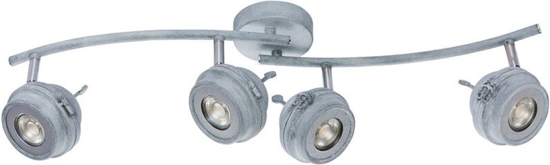 Led Deckenlampe 4 flammig Wohnzimmerleuchte Deckenleuchte Spotleiste , Strahler verstellbar, Metall grau antik, 4x5W 4x ...