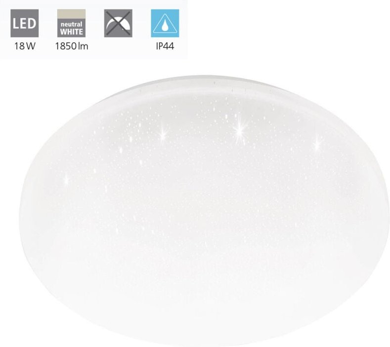 Led Deckenleuchte Frania-S weiß ø 31 cm neutralweiß mit Kristalleffekt Deckenlampen & Kronleuchter - Eglo