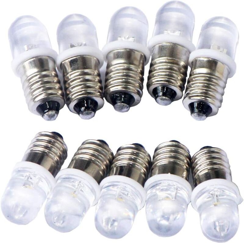 10 Stück E10 4,5 v Spot-LED-Lampen, kühles Weiß, 6000 k