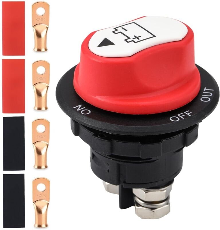 1PC Interruptor de Desconexión de Batería de Coche 100A, Interruptor Aislador Principal 12V-24V, Interruptor de Encendid...