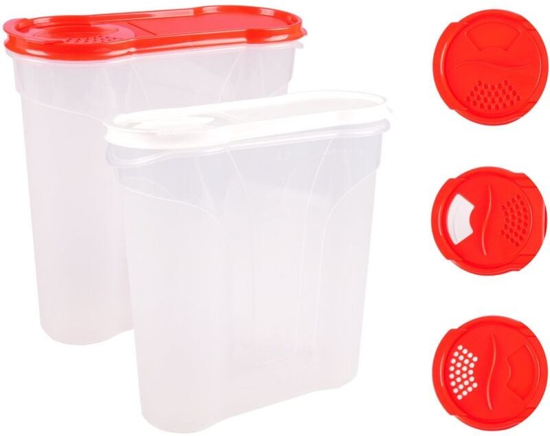 Buri - Rival Schüttdosen 1,3/2,4/4 l Cerealienbox Müslidose Cornflakesdose Vorratsdose Aufbewahrungsdosen Vorratsdose St...