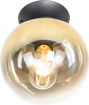 Art-Deco-Deckenlampe schwarz mit Goldglas - Pallon
