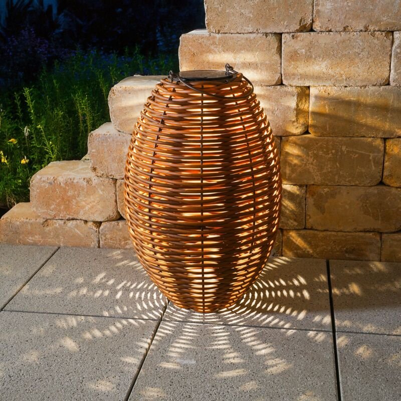 esotec Solar Rattanleuchte Victoria 60, USB, CCT Funktion, Polyrattan, 102279
