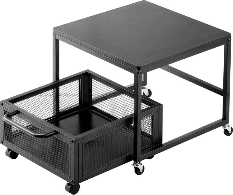 Mophorn Mini-Kühlschrankständer mit Stauraum, 90 kg Tragkraft, Mini-Kühlschranktisch mit beweglichem Lagerwagen und Schw...