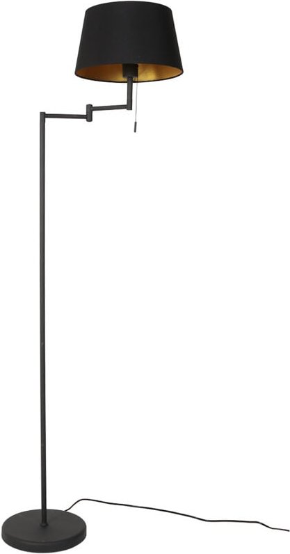 Stehlampe - Bella - schwarz - leinen metall - leselampe - Mexlite