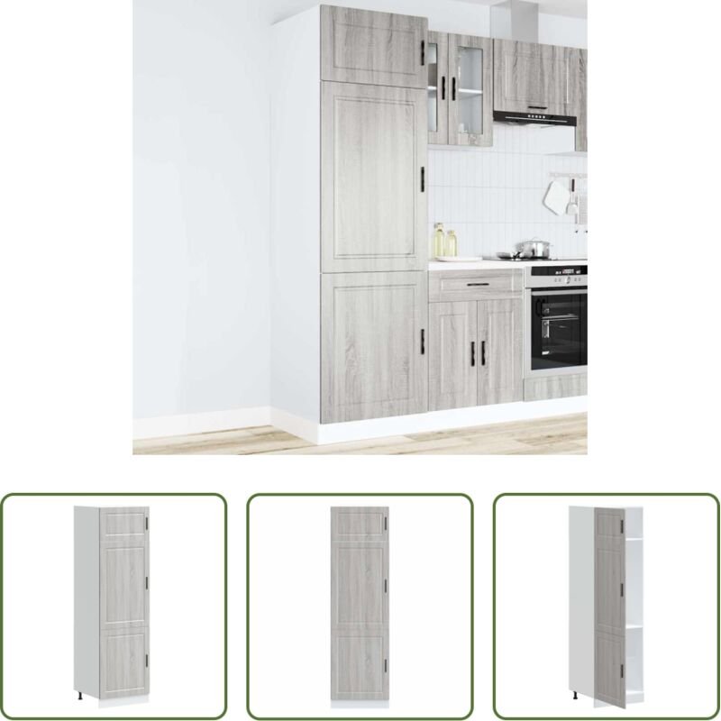 vidaXL Stauraum - Küchenschrank Porto Grau Sonoma Holzwerkstoff