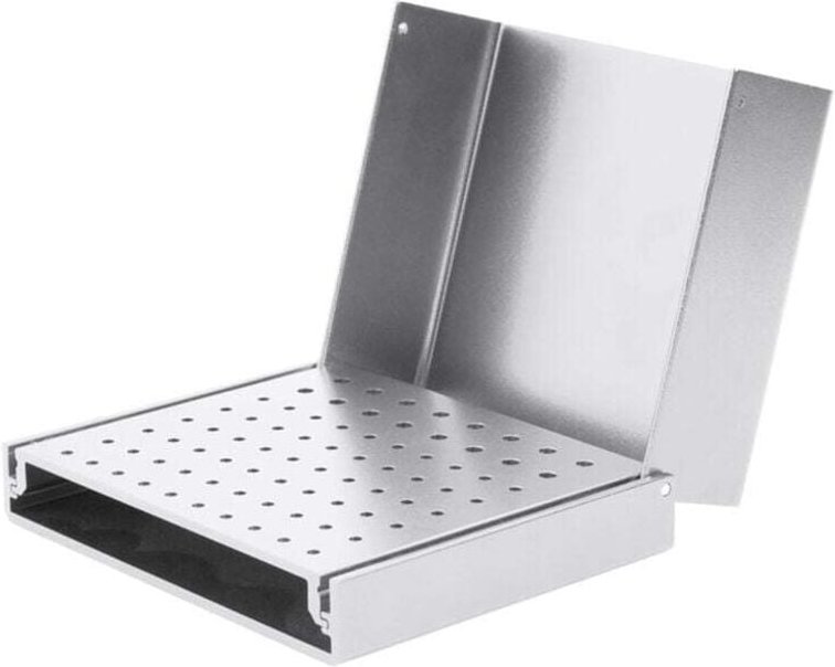 Erdbeeraufbewahrungsbox aus Aluminiumlegierung mit 76 Fächern, Autoklav-Sterilisator, silberfarben