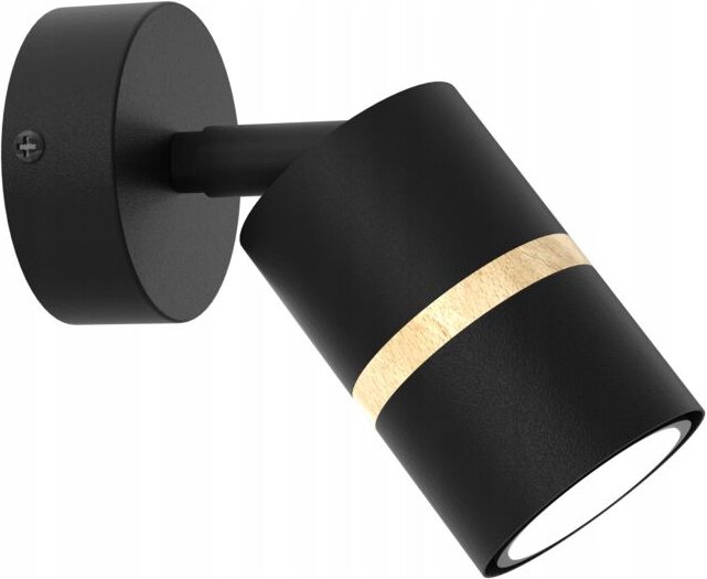 Moderne verstellbare LED-Gu10-Wandleuchte, schwarze Röhre mit Holz