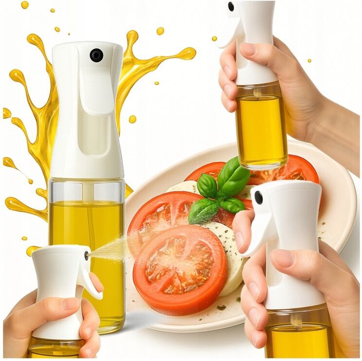 Olivenöl-Essig-Sprühflasche, 200 ml, Glas-Sprühspender