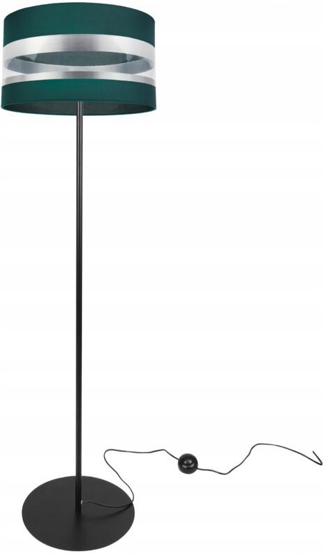 Stehlampe Chromfarben Flaschengrün Lampenschirm
