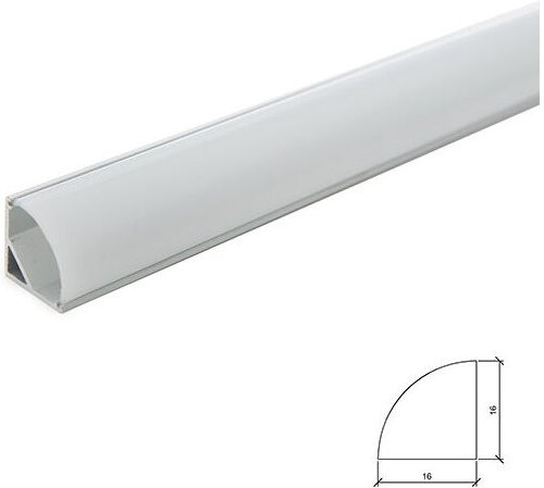 Profil Aluminium Für LED -Streifen Installation Ecken - Diffusor Milchig x 1M
