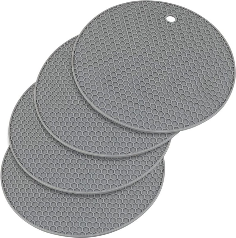 Csparkv - 4er-Pack Untersetzermatten aus Silikon, rutschfeste Silikon-Untersetzer, langlebig, wasserdicht und rutschfest...