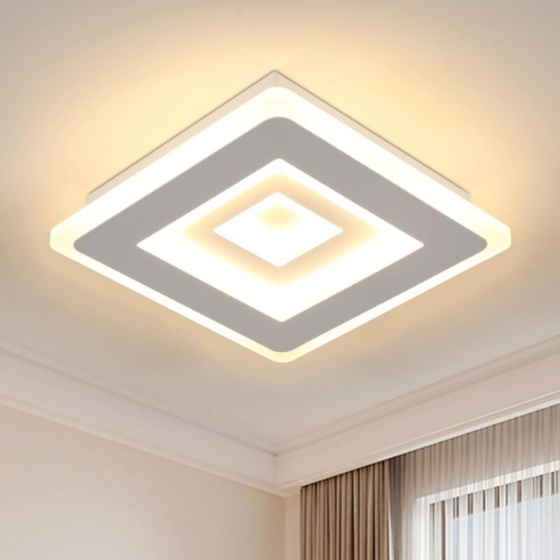 COMELY LED Deckenleuchte Quadratisch Modern, Deckenlampe 28W 3150LM, Weißes Acryllicht für Wohnzimmer, Flur, Arbeitszimm...