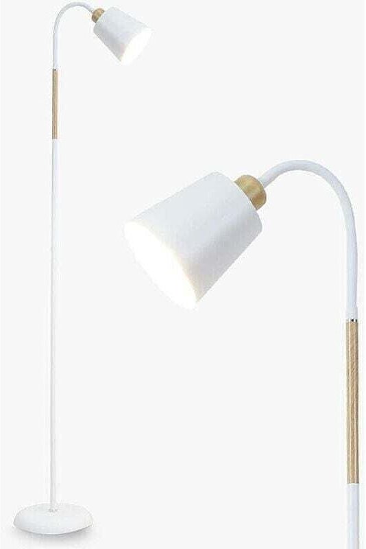 Anten VILI Weiße Schwenk-Stehleuchte mit E27-Fassung, max. 60 W, moderne Metall-Sofaleuchte mit einer Höhe von 159 cm fü...