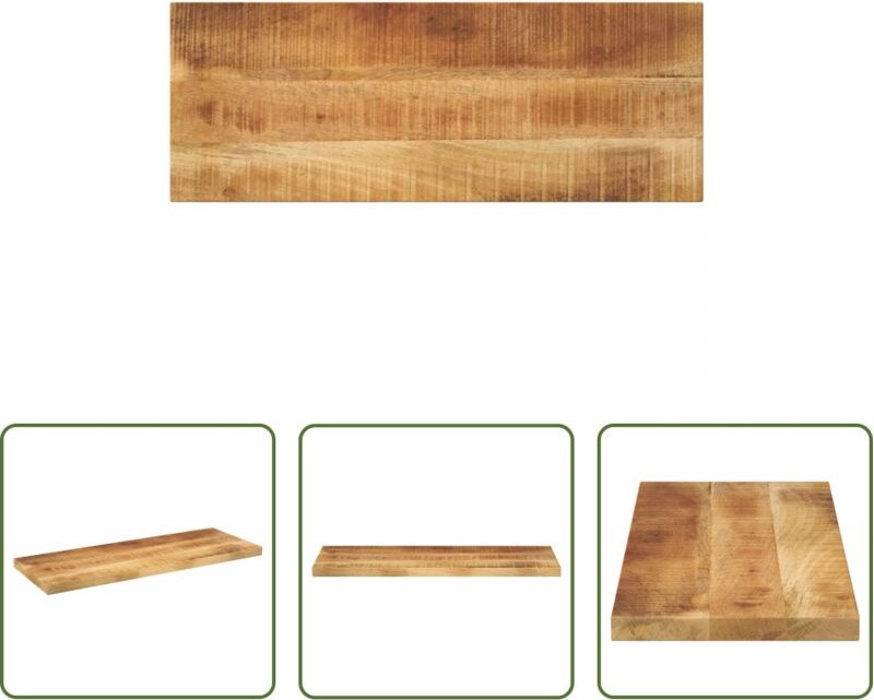 Mangoholz - Tischplatte 70x40x2,5 cm Rechteckig Raues Massivholz Mango