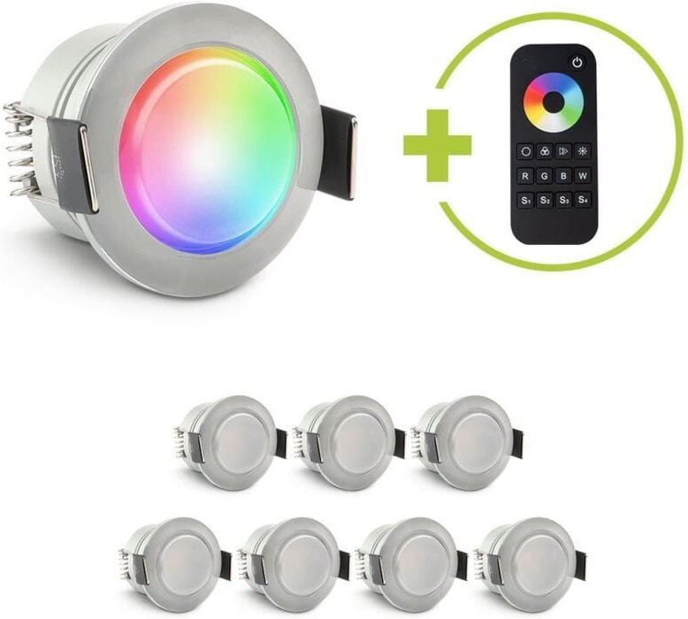 Thumbnail - Einbaustrahler Mini Genova 3W RGBW IP65 - Farbe: acryl - Anzahl: 8x