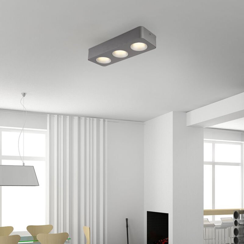 Deckenleuchte Deckenlampe Schlafzimmerleuchte 3 flammig Aluminium LED L 33,2 cm