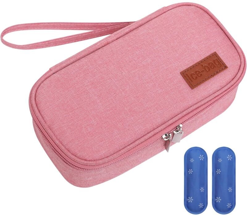 Muttermilch-Kühltasche mit 2 Kühlakkus, Isulatumer Muttermilch-Kühltasche aus Oxford-Gewebe mit wasserdichtem Reißversch...