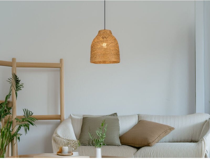 Trio - Pendelleuchte joeline mit Lampenschirm aus geflochtenem Papiergarn, ø 25cm