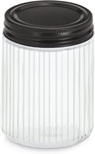 Zeller - Glasbehälter mit Metalldeckel kitchen essentials, geriffeltes Glas