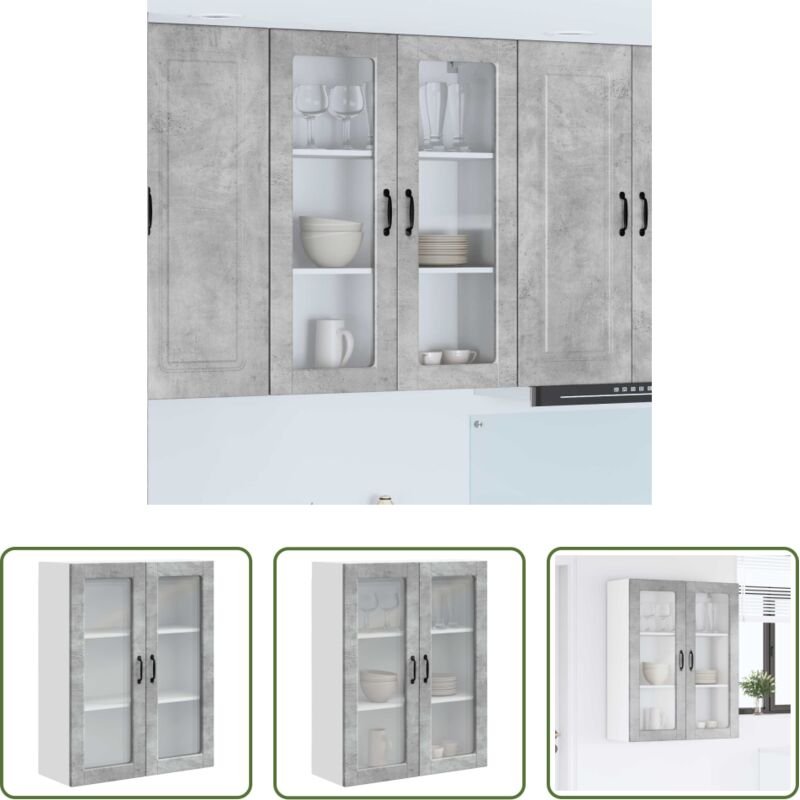 vidaXL Küchenwandschrank - Küchenschrank mit Tür Beton Grau 80 x 31 x 100 cm Holzwerkstoff
