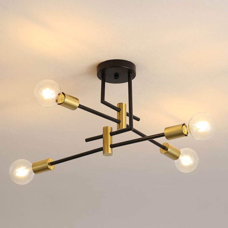 Goeco - Vintage Deckenlampe, Kronleuchter Industrial Plafones E27 Durchmesser 70cm für Schlafzimmer, Küche, Flur 4 Licht...