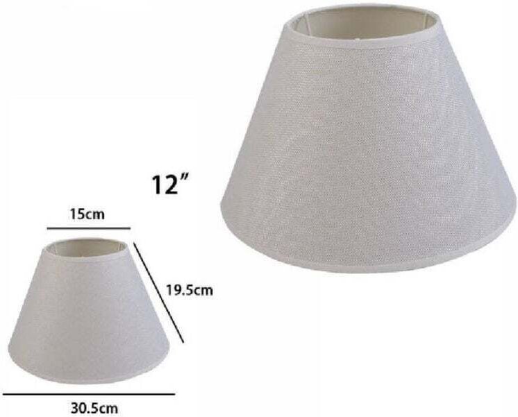 Thumbnail - Klassischer konischer Lampenschirm in Zylinderform, Ersatz für Lampe und Wandleuchte, aus TNT-Stoff, Weiß, 30,5 cm - Ymy...