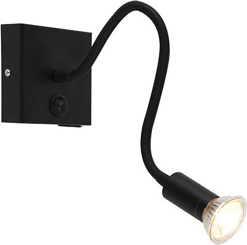 Moderne flexible Wandleuchte usb schwarz - Zeno