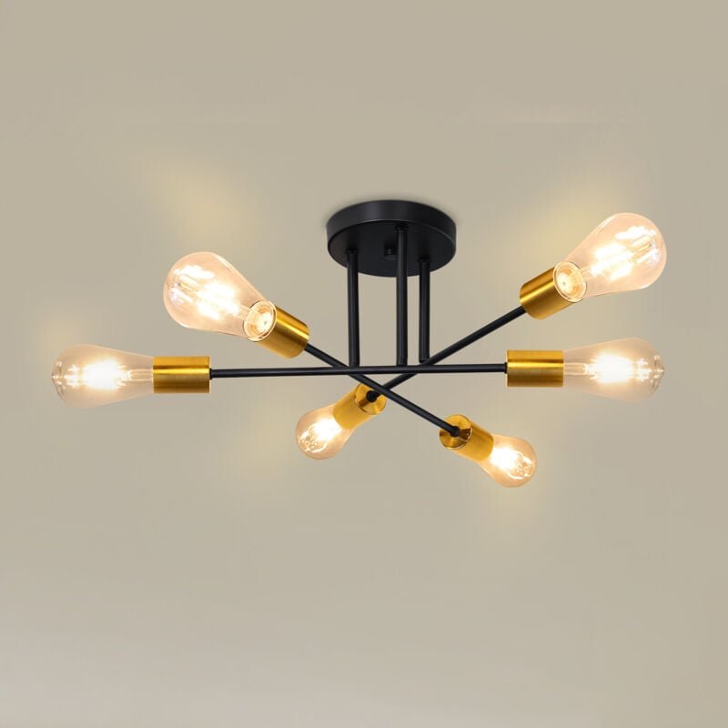 E27 Industrielle Kronleuchter Leuchte, Deckenlampe Vintage Schwarz Retro Kronleuchter Lampen Für Schlafzimmer Wohnzimmer...
