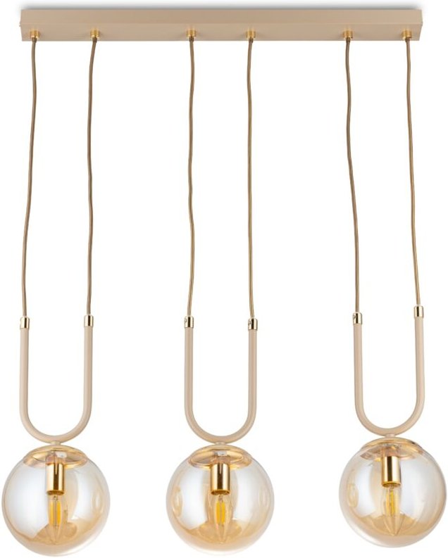 Mora Beige Glas Pendelleuchte 3xE14 60