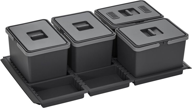 So-tech - Abfallsammler Metropolis 12+12+12+12L Abfallsystem für Schublade Korpusbreite 90 cm