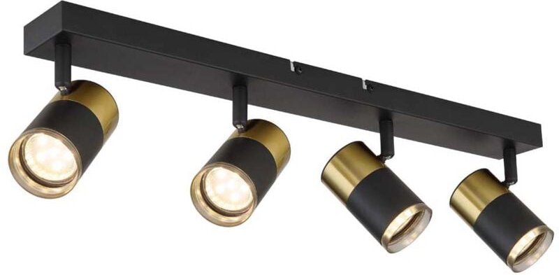 Deckenlampe Deckenleuchte Schwarz-Kupfer Alu Strahler verstellbar 4-Flammig